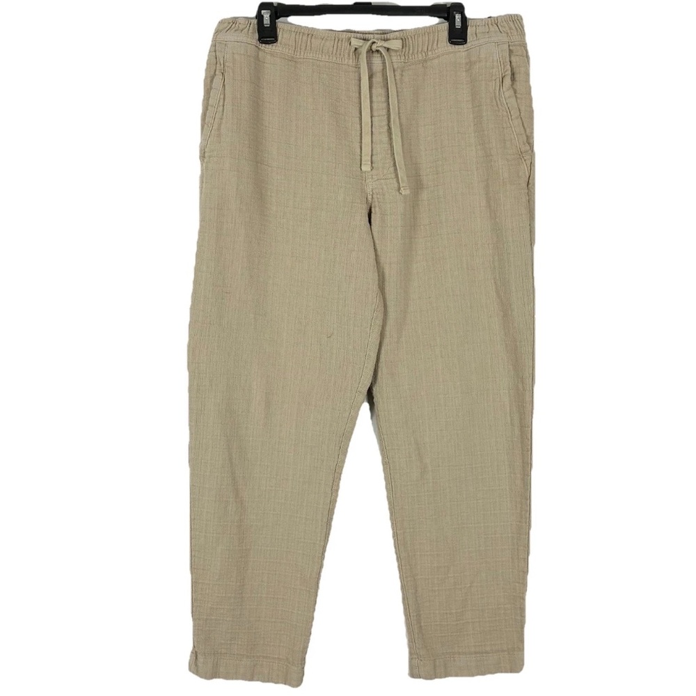 Zara Thick Textured Men’s Pants XL Beige Neutral Knit Drawstring Casual